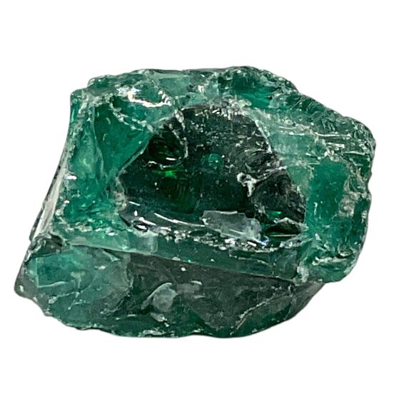 Emerald Translucent Art Glass Cullet Glowing Manganese Slag Glass #5GX5 - Picture 6 of 7